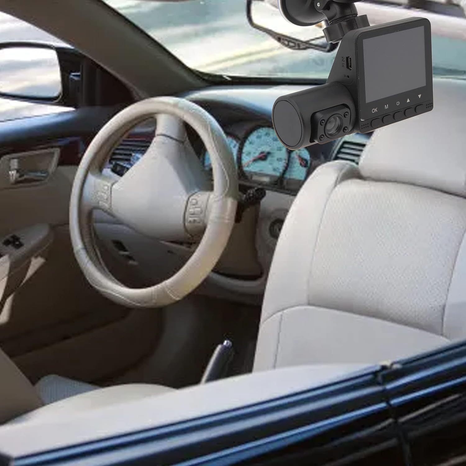 3 Channel Dash Cam Front Rear Inside, High Definition in Car Rear Cameras, Night Vision Dashcam with 170&deg; Front Wide Angle Camera for Driver Travelling Photographer image number 5