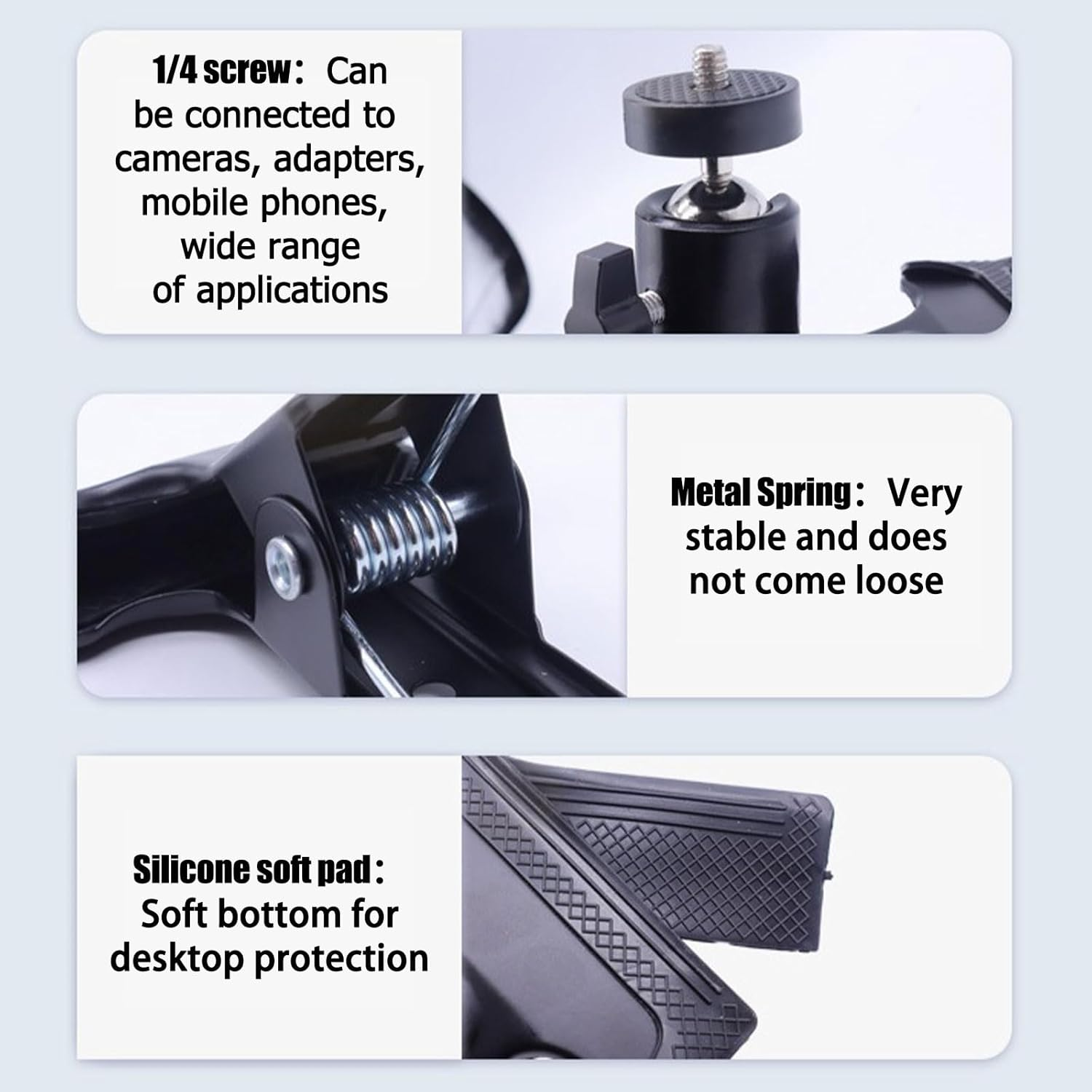 Hejo Clamp Holder, Quick Couplings Plates, Hejo Clamp Holder, Metal Tripod Clamp, 360 Degree Camera Flash Holder, Camera Flash Mount Set, Multifunctional Tripod Clamp, Clamp Tripod Flash Rail, 2 image number 5