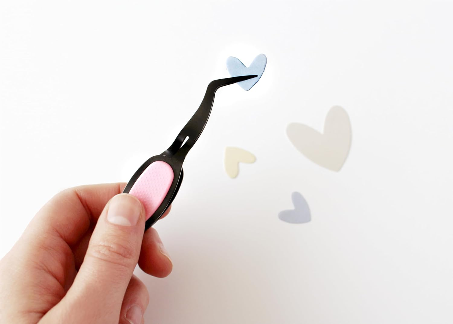 Uniquely Creative Craft Tweezers for DIY, Scrapbooking and Crafts - Stainless Steel Angled Precision Tip (Black and Pink, 12.7 X 2.5 X 2.5 Centimetres) image number 3