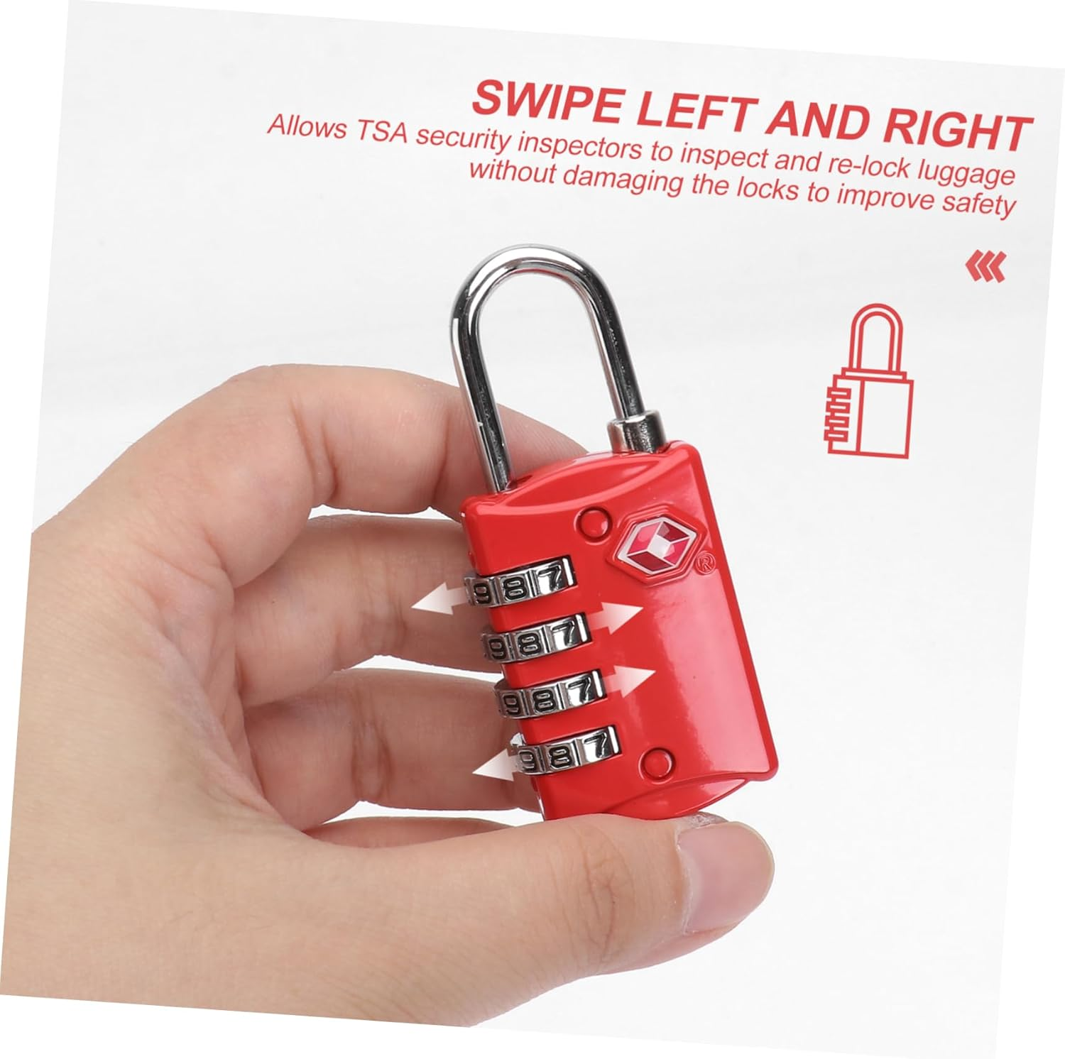 Veemoon Easy Reset 3 Combination Lock Padlock Approved Luggage Locks for Suitcases Toolboxes image number 1