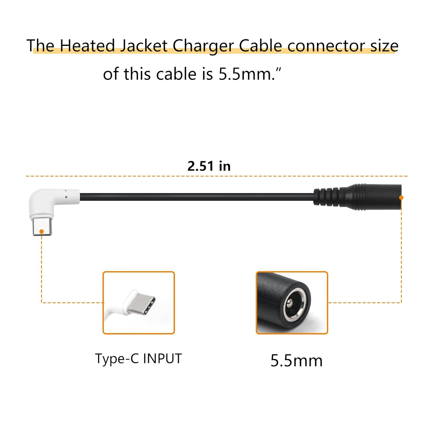 Xzgm 12V Heated Jacket Battery Typec Step-Up Cable Compatible with Milwaukee M12 Makita Snap-On Metabo Craftsman AEG Gear Adapter Charger image number 3