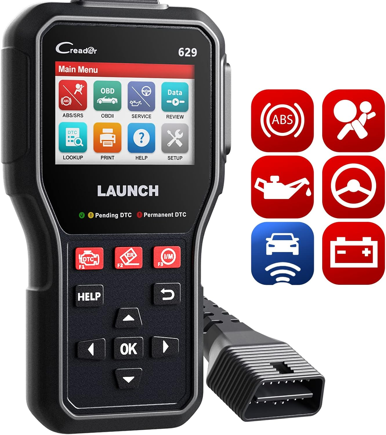 LAUNCH CR629 OBD2 Scanner ABS SRS Scan Tool with Active Test, 3 Service Oil/Sas/Bms Reset Tool, Full OBD2 Functions Car Code Scanner, Lifetime Free Update (More Powerful than LAUNCH CR529, CRP123X) image number 4