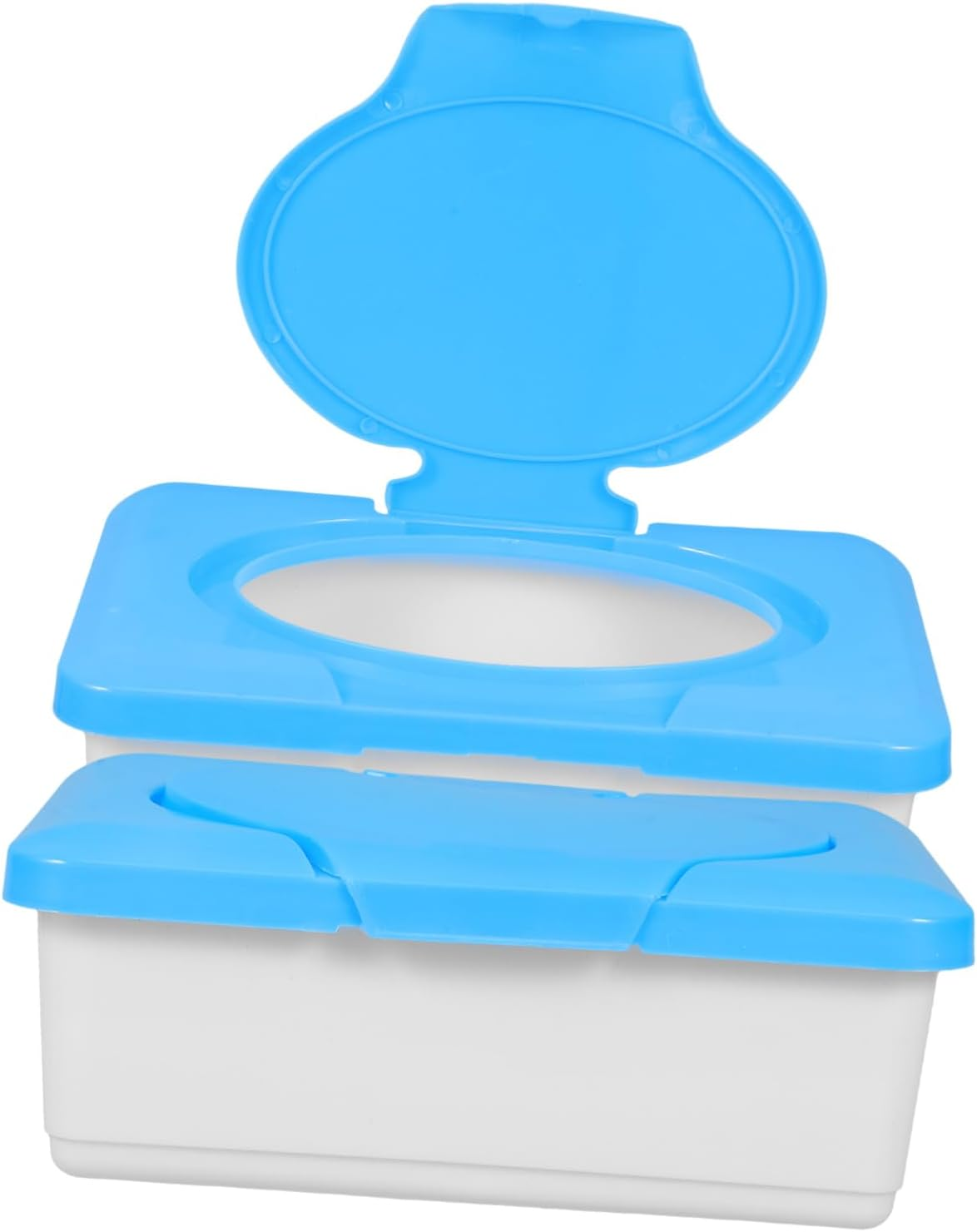 Amosfun 2Pcs Portable Refillable Wipes Box Dustproof Lid Cleansing Towel Holder Travel Nursery Organizer Plastic Dispenser for Face Towels image number 1
