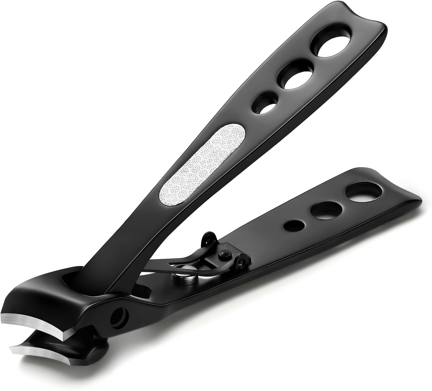 BEZOX Thick Nail Clipper with Slant Curved Blade - Seniors Toenail Clippers for Thick and Ingrown Nails, Fingernail Clippers with Built-In Nail File and Storage Pouch - Matte Black image number 4