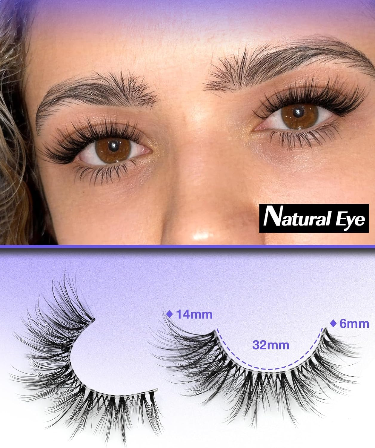 LZM False Eyelashes Strips Lashes 14Mm Fluffy Wispy Natural Look Clear Band 14 Pairs False Eyelashes 3D Full Dramatic Strip Fake Lashes (Dramatic) image number 6