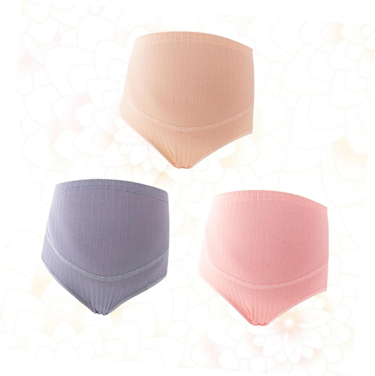 Healeved 3Pcs High Waist Maternity Underwear Cotton Women Underwear Bottoms for Pregnant Women Random Color image number 3