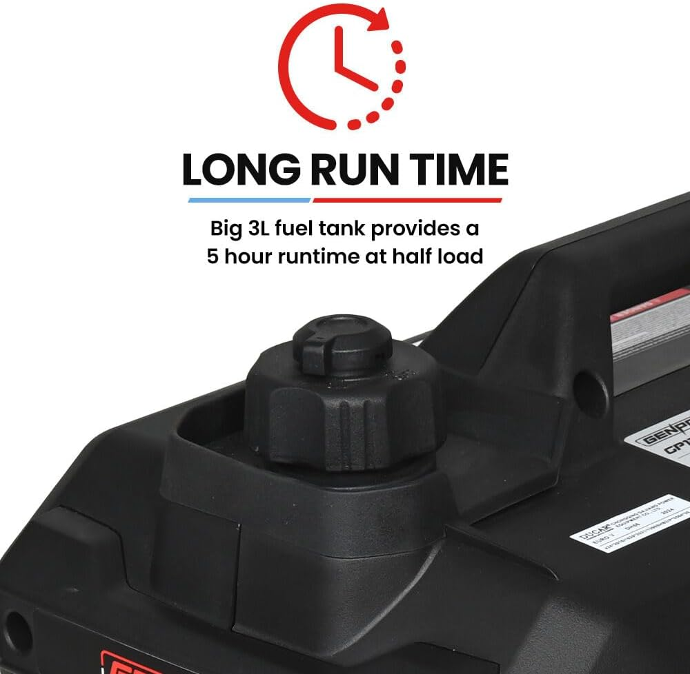 Genpower 1.2Kw Peak 1.0Kw Inverter Generator, Portable Lightweight Camping image number 6