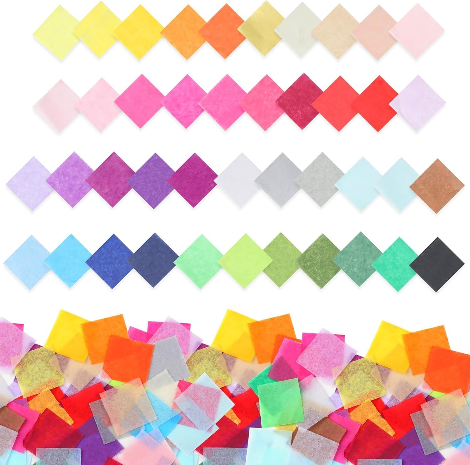 6300 Pcs 3Cm Paper for Crafts, 42 Assorted Colored Paper, Colors Art Rainbow Bulk for Crafts, Art Projects, Birthday Party image number 1