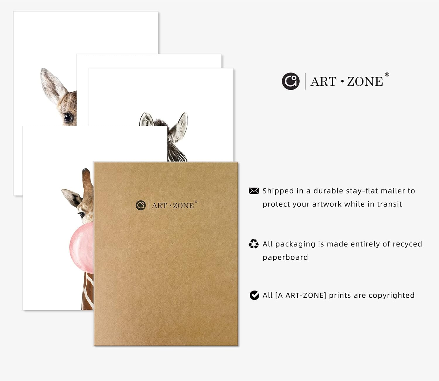 Woodland Nursery Animal Wall Art for Bedroom, Set of 4, 8X10 Canvas Poster Prints, Unframed, Posters for Girls Room, Safari Nursery, Kids Wall Decor image number 1