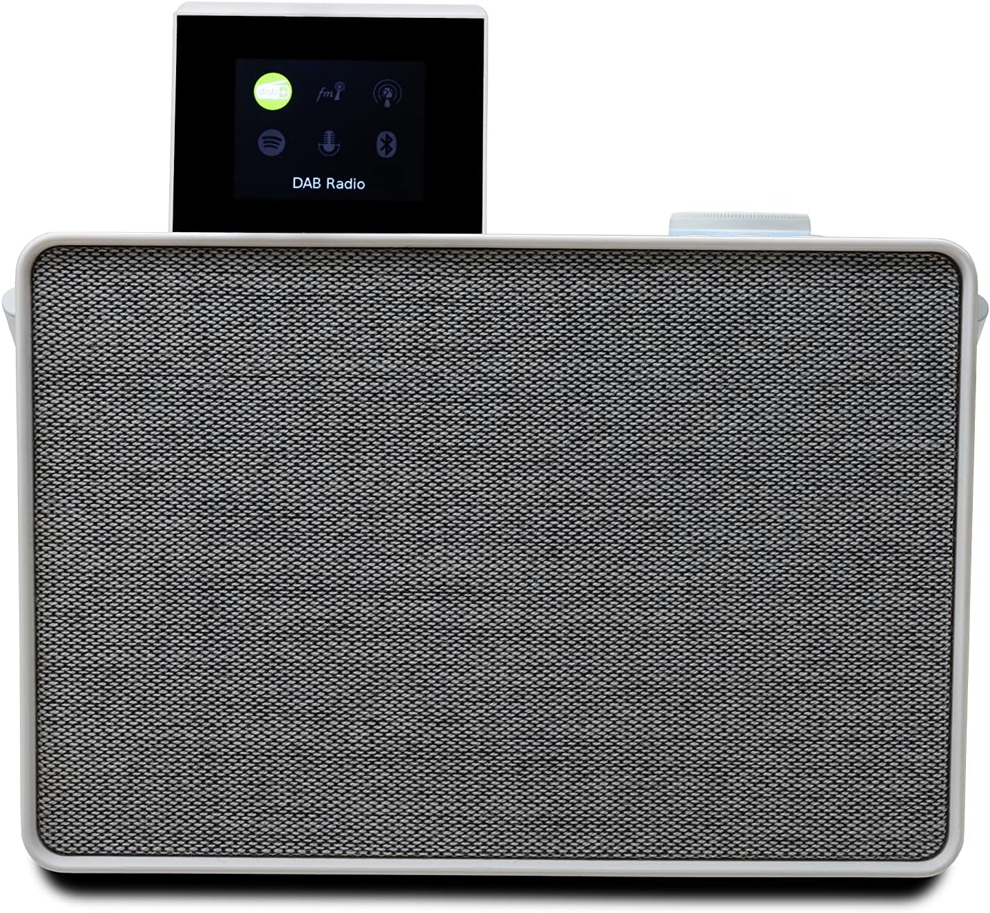 Pure Evoke Play Portable Music System for Indoors and Outdoors - DAB+/FM Radio, Internet Radio, Podcasts, Spotify Connect, Bluetooth, Foldable Colour Display (Cotton White) image number 1