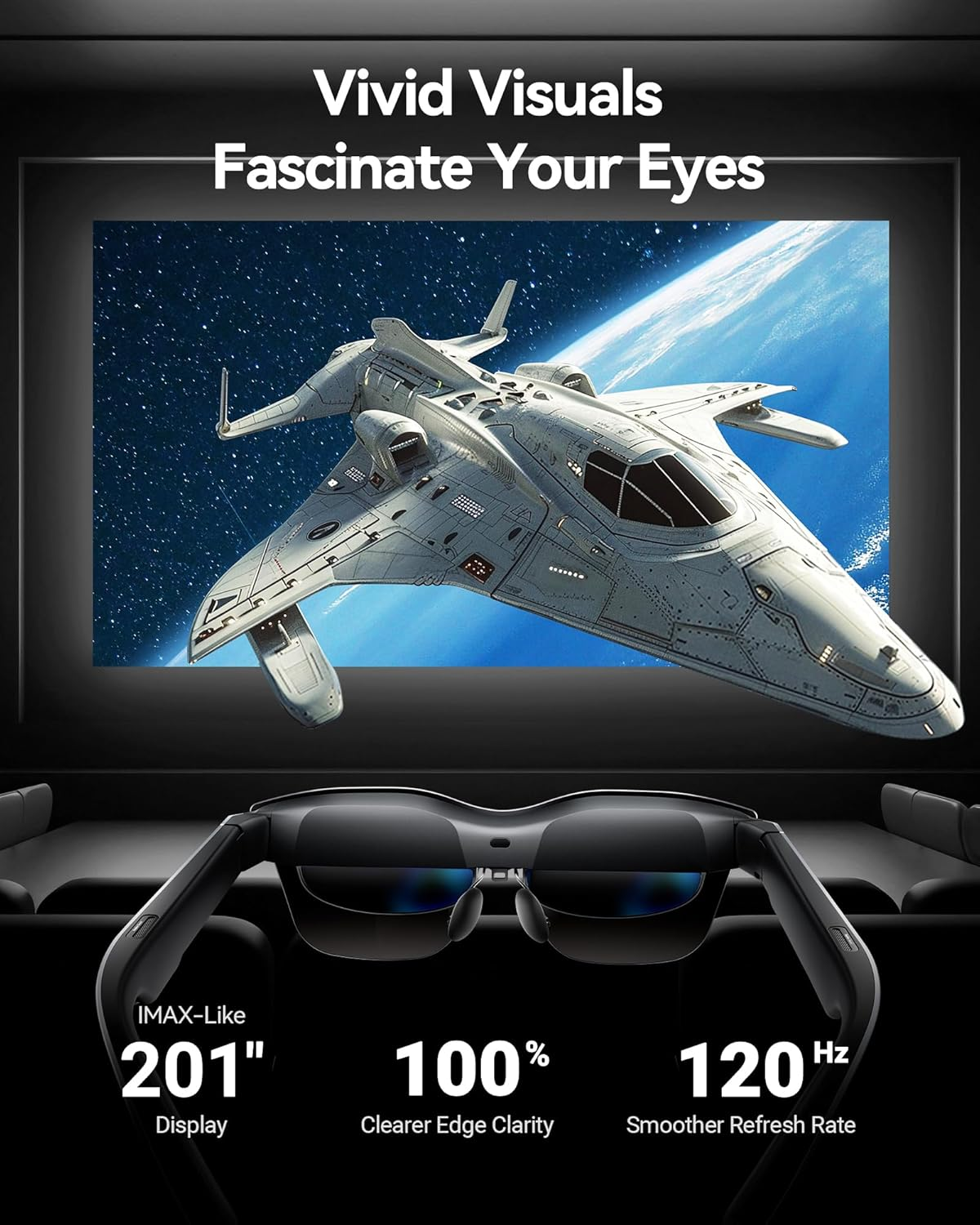 RAYNEO Air 2S XR Glasses - Smart Glasses with 201" Micro OLED, XR Glasses 120Hz 600Nits Brightness-2024 New-Model. image number 5