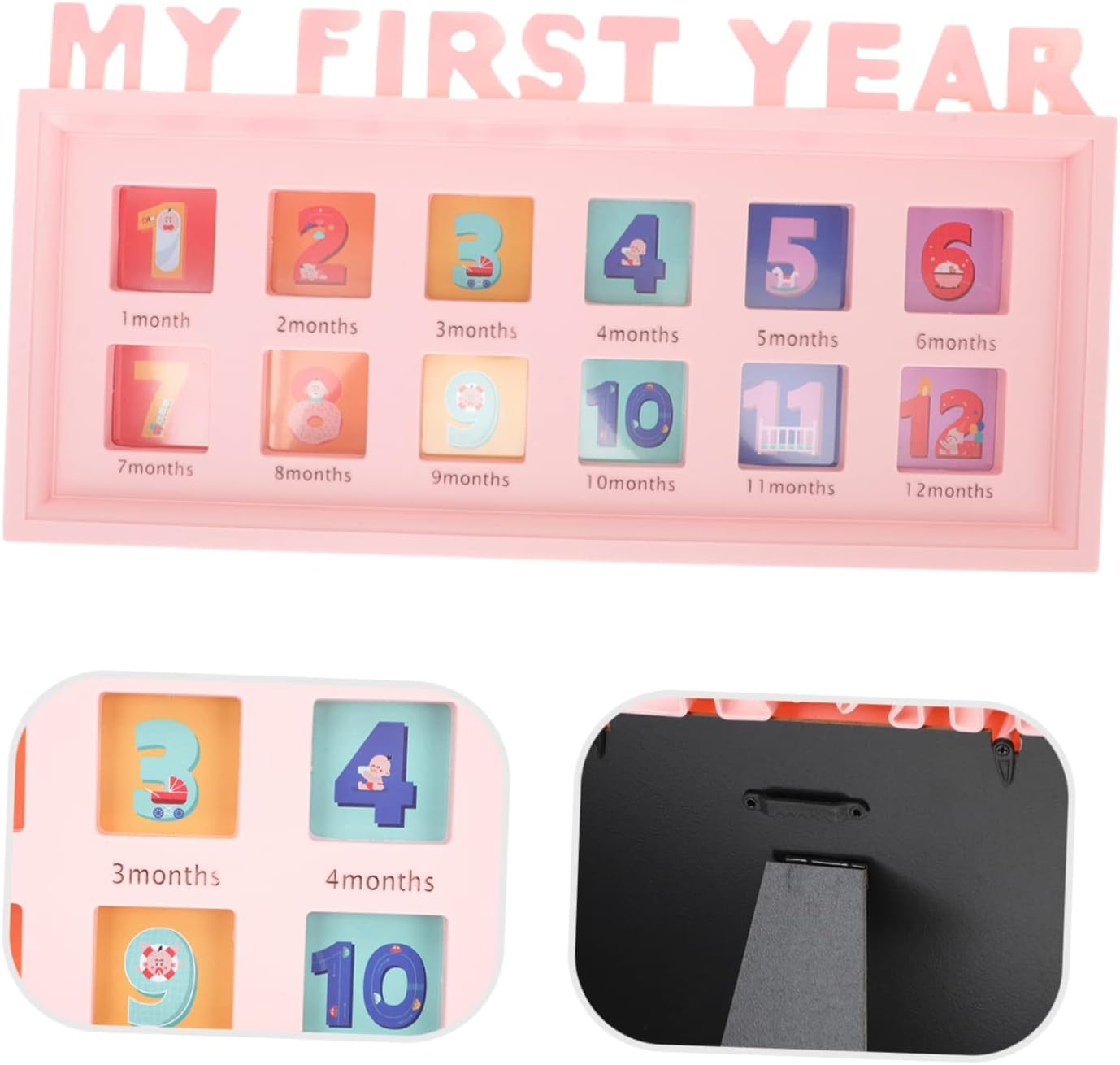Boy Girl'S Growth Photo Frame Month Milestone Picture Frame for Boy Girl Modern Design to Record First Year Memories for Newborn Girl Essentials image number 1