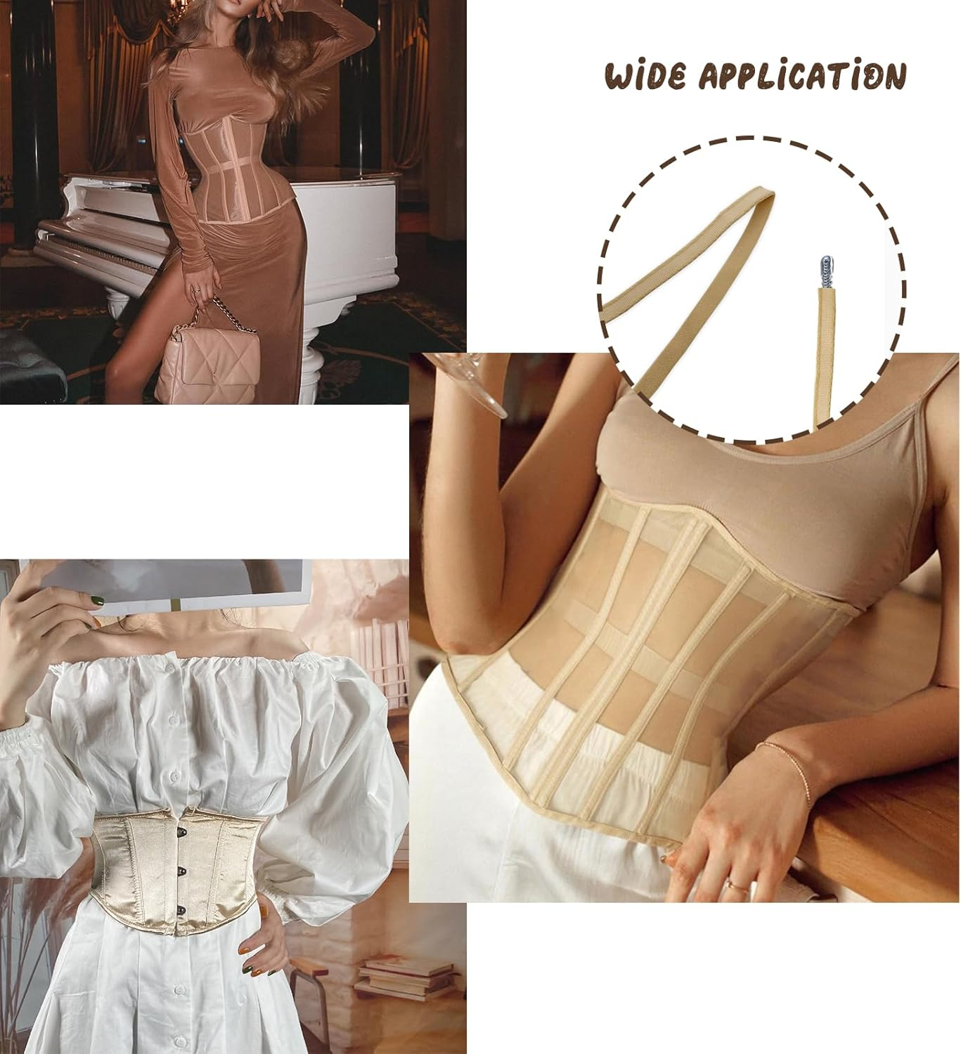 10 Yards Nylon Plush Boning for Sewing, 3/8 Inch Corset Boning Casing, Bra Underwire Casing Elastic Band, Beige Hollow Nylon Ribbon Bone Casing, Underwire Channeling Tape for Lingerie Bridal Gowns image number 3