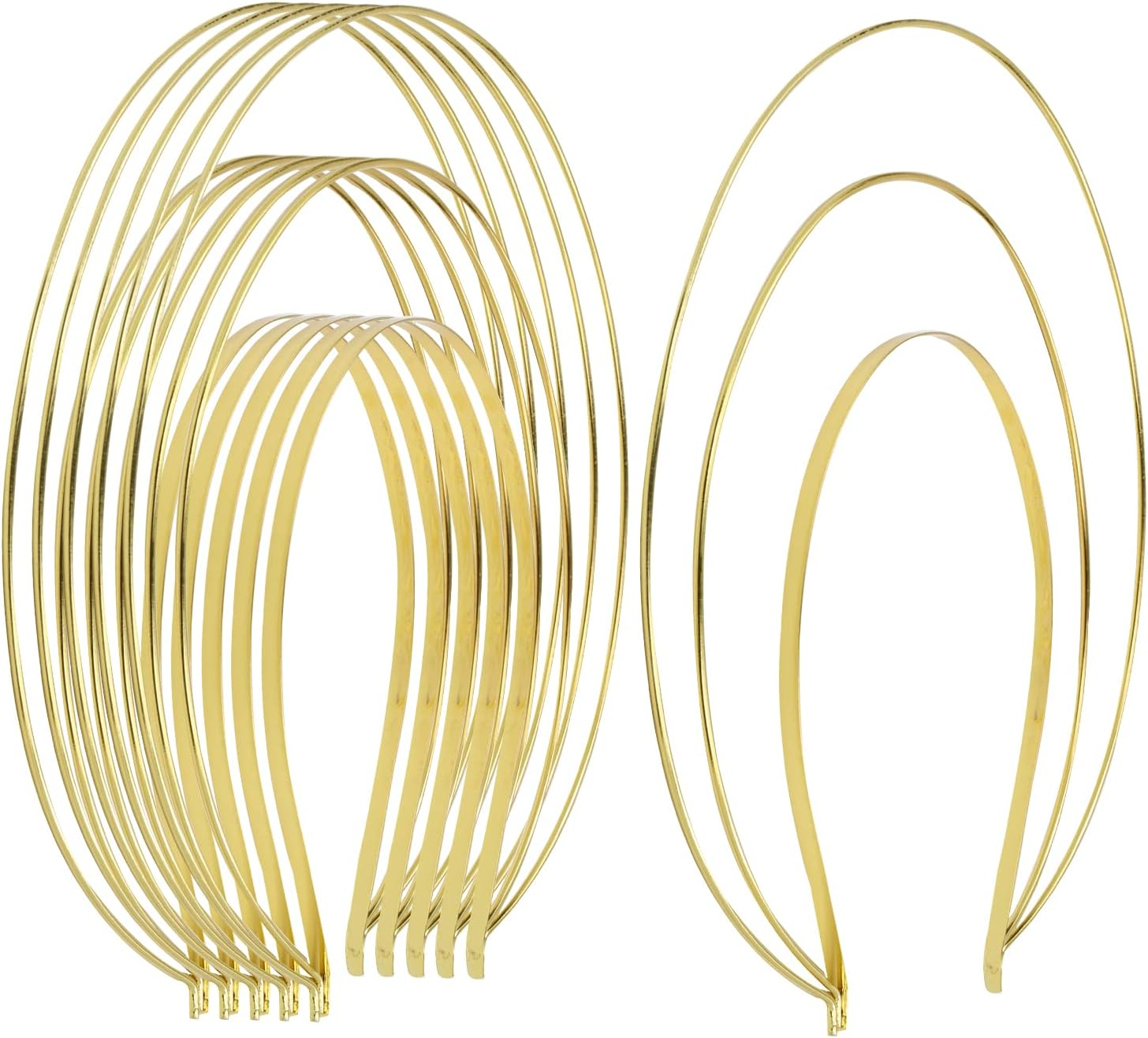 Gold Metal Queen Goddess Angel Halo Crown Headband Hairbands Tiara Hair Hoops DIY Craft Bands Headpieces Party Cosplay Costume Hair Accessories (6 Pack of 3 Layer) image number 3