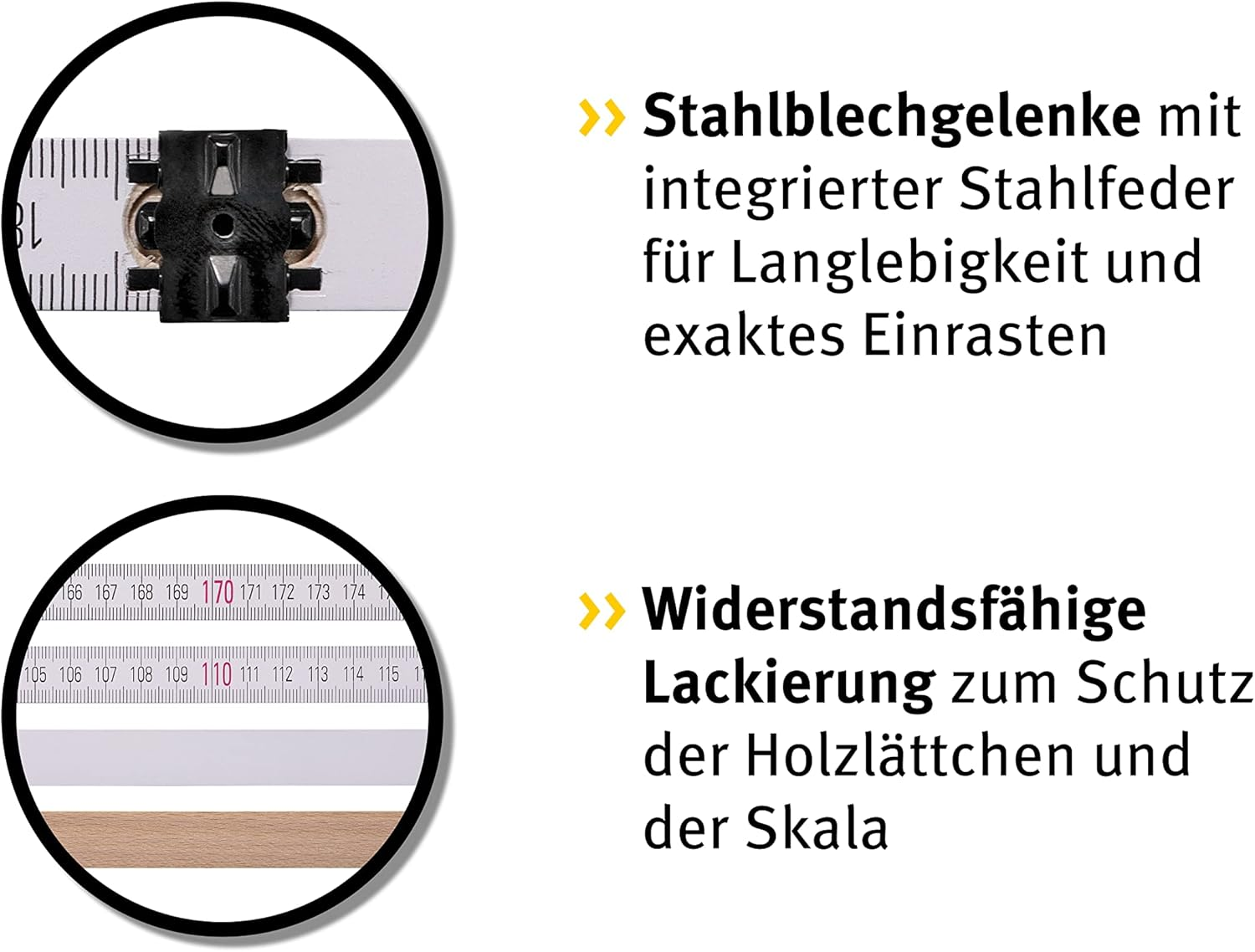 STABILA 14348 Wooden Folding Ruler Type 407 N 2 M Natural Metric Scale - 2M White image number 3