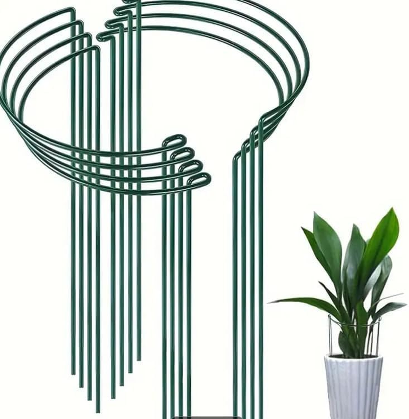 Pack Plant Support Stakes, Metal Peony Cages and Supports, Outdoor Garden Stakes Plant Cage, Large Plant Support Rings for Tomato,Rose,Flowers Vine,Indoor Tall Plants（5Pc） image number 5
