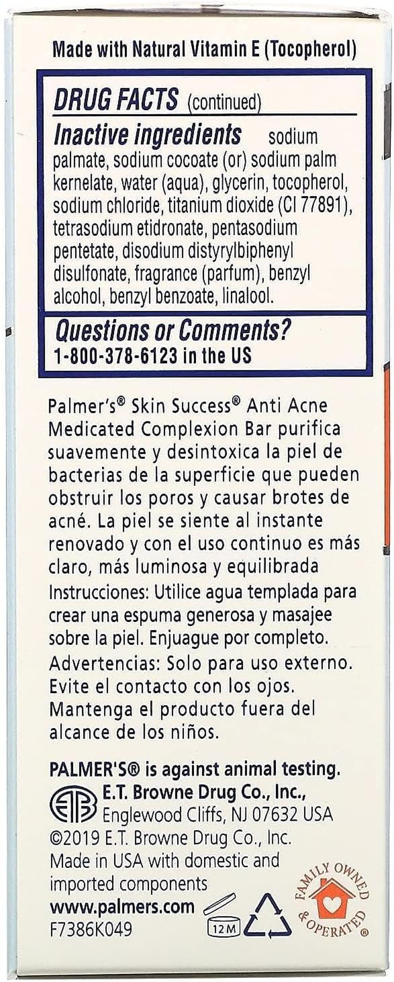 Skin Success Medicated Complexion Bar by Palmers for Unisex - 3.5 Oz Cleanser image number 4