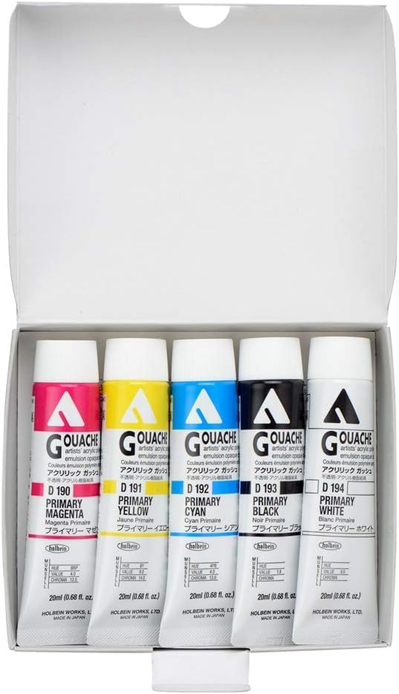 Holbein - Acryla Gouache 5-Color 20Ml Mixing Color Set image number 1