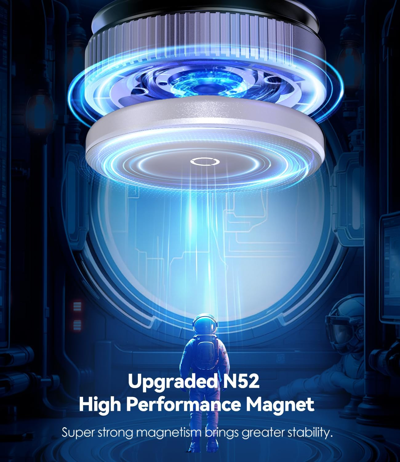 Cloudvalley 360&deg; Adjustable Magnetic Car Phone Holder with Rotating Suction Cup,[Compatible with Magsafe] Car Phone Mount for Iphone & Android, Strong Vacuum Suction for Dashboard & Windshield,White - Black image number 3