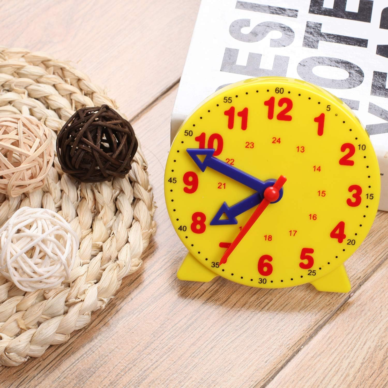 Learning Clock, Educational Game Clock, Time Teaching and Demonstration Clock Model, Learning Resources for Children in Early Education, 4 Inch 12/24 Hours from 4 Years