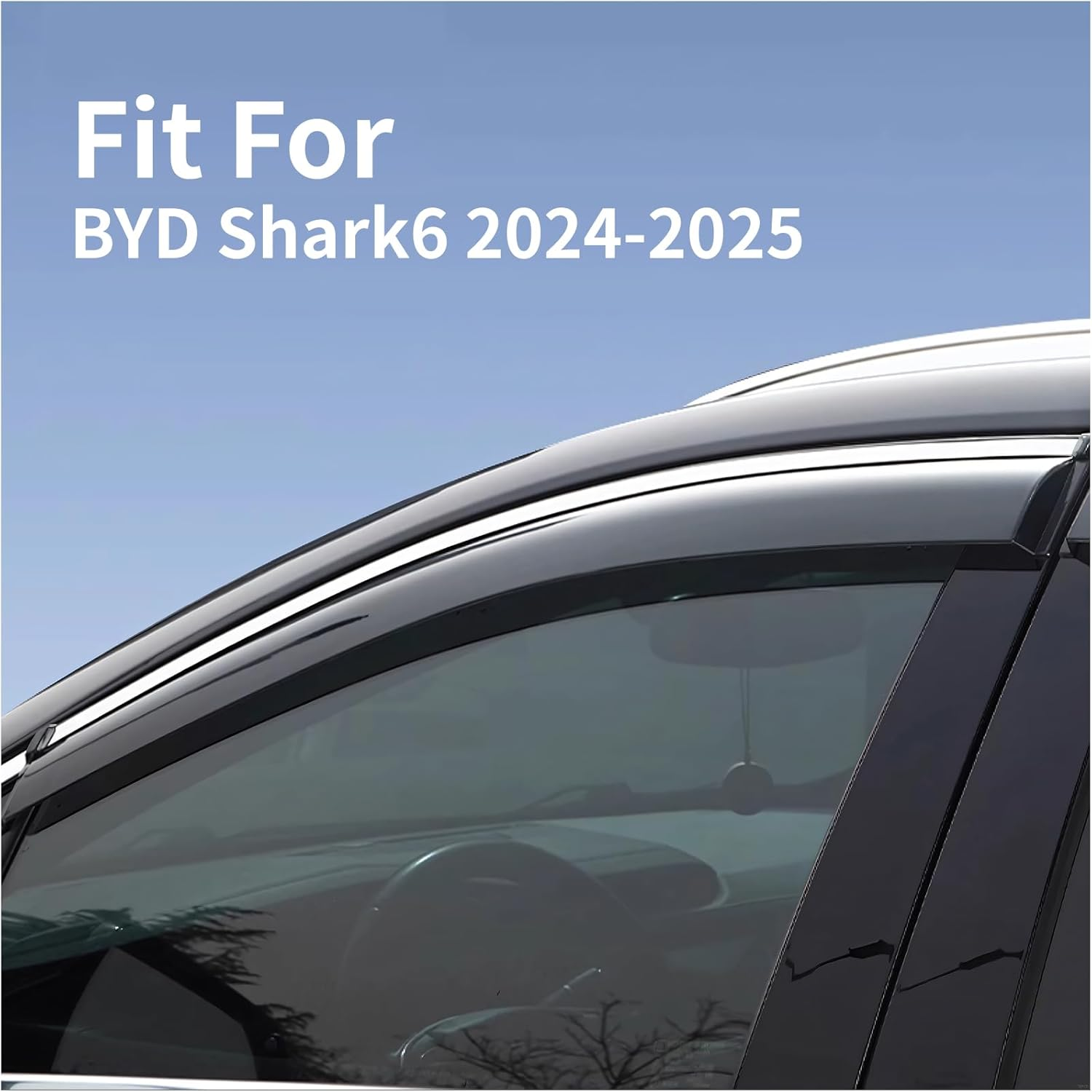 Car Window Visors Fit for BYD Shark 6 2024-2025, Wind Deflector, Rain Shield Protector, Sun Visor Cover, Window Sun Visor, Set of 4 Pieces image number 6