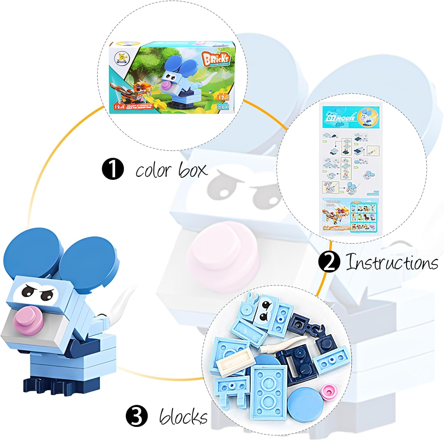 12PCS Party Favors for Kids, Mini Animal Building Blocks ,Building Sets Stem Toys , Assorted Building Blocks Sets for Birthday Party Gift,Goodie Bags, Prize,Cake Topper image number 1