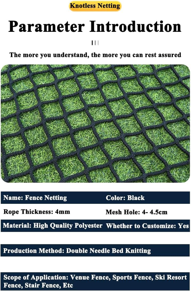 Safety Rope Net, Bunk Bed Safety Net for Children, Balcony Stair Railing Pet/Cat Net, Garden Fence Sports Net, Protective Net for Indoor and Outdoor Use (Size: 1 M X 4 M (3.3 Ft X 13.1 Ft), Colour image number 1