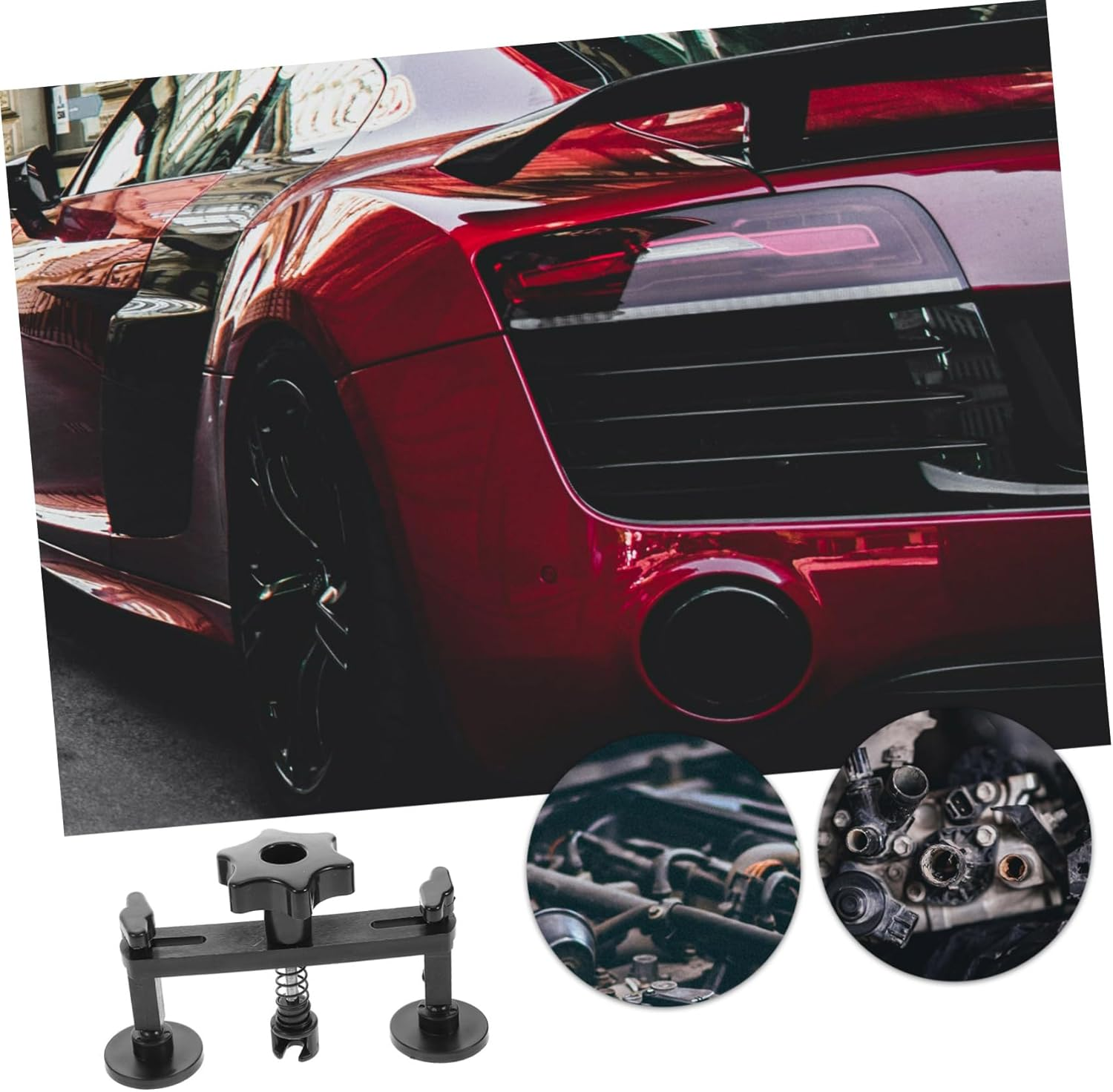 TOPPERFUN Dent Removal Tool Set with Suction Cup and 18 Adhesive Tabs, Black Auto Body Dent Puller Kit for Small and Large Hail Damage Repairs, Professional Bumper Repair Equipment for Car Restoration image number 2