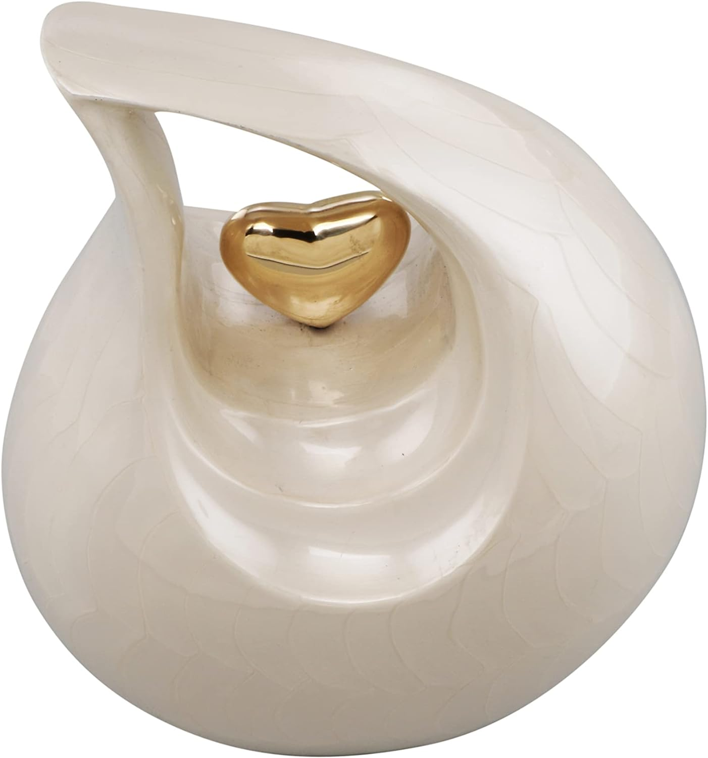 Heart of Love Adult Cremation Urns for Human Ashes - Decorative Urns,Urns for Human Ashes Female & Male,Urns for Ashes Men & Women,Funeral Urn (Adult Non-Customize, White Gold) image number 6