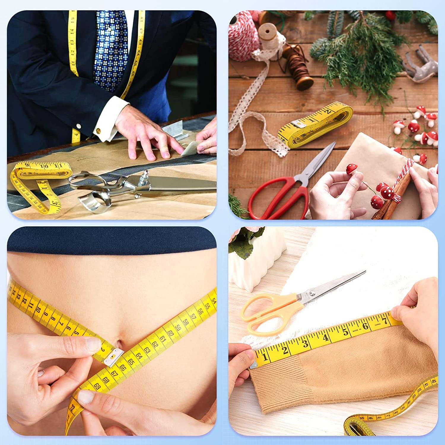 Dual Sided Measuring Tape Double Scale Soft Tape Measure Body Sewing Flexible Ruler Sewing Tailor Tape Body Measuring Measure Ruler Dressmaking Tool Sewing Measuring Tape,Body Sewing Flexible Ruler