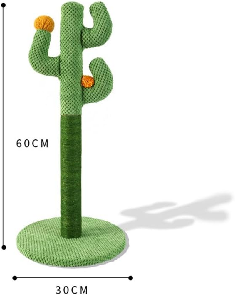 Cat Scratching Post, Trees & Towers, Cat Scratcher Tower, Cactus Cat Scratcher Kitten Scratch Post with Sisal Rope for Indoor Cats Claw Scratcher, Vertical Green Cat Tree with Dangling Ball for Kitties (Large) image number 1