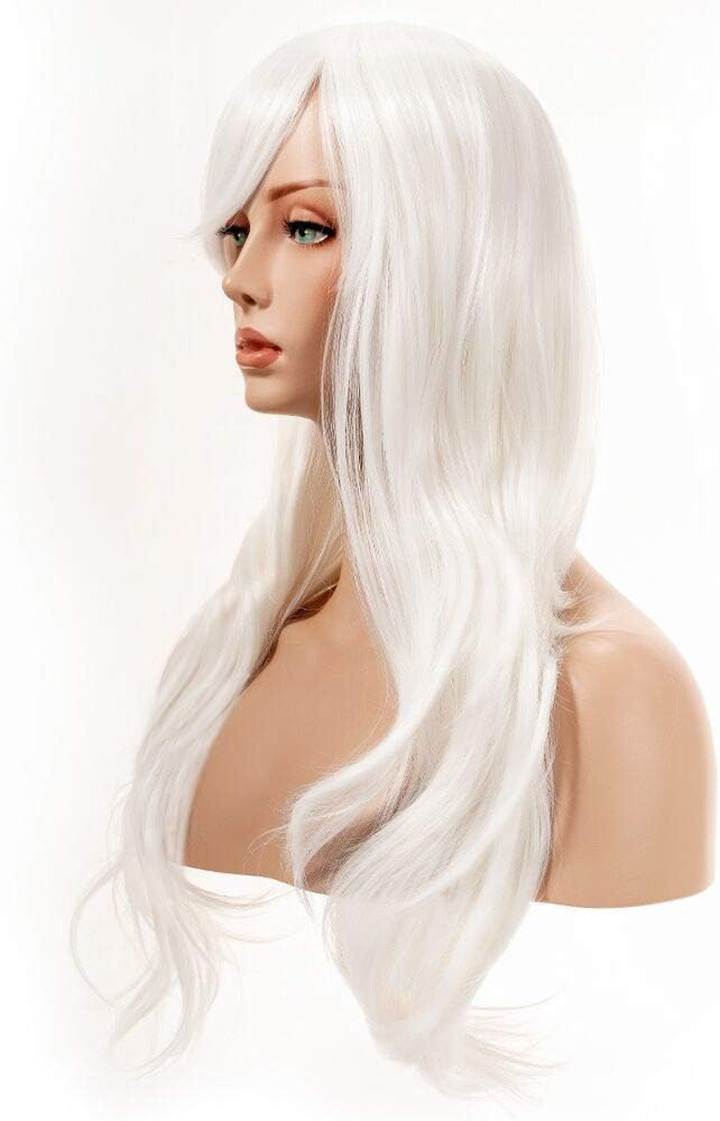 YOPO 28" Wig Long Big Wavy Hair Women Cosplay Party Costume Wig (Snow White) - Light Blonde image number 5