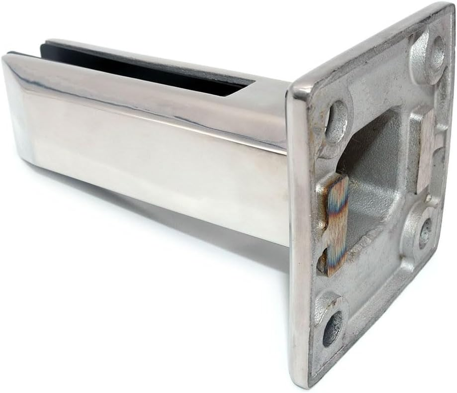 ZONADA 304 Stainless Steel Glass Panel Posts, Floor Mounted, Square, Swimming Pool Fence, Garden, Balcony Fencing Clamp, round Spigots Balustrade Post, Brackets image number 3
