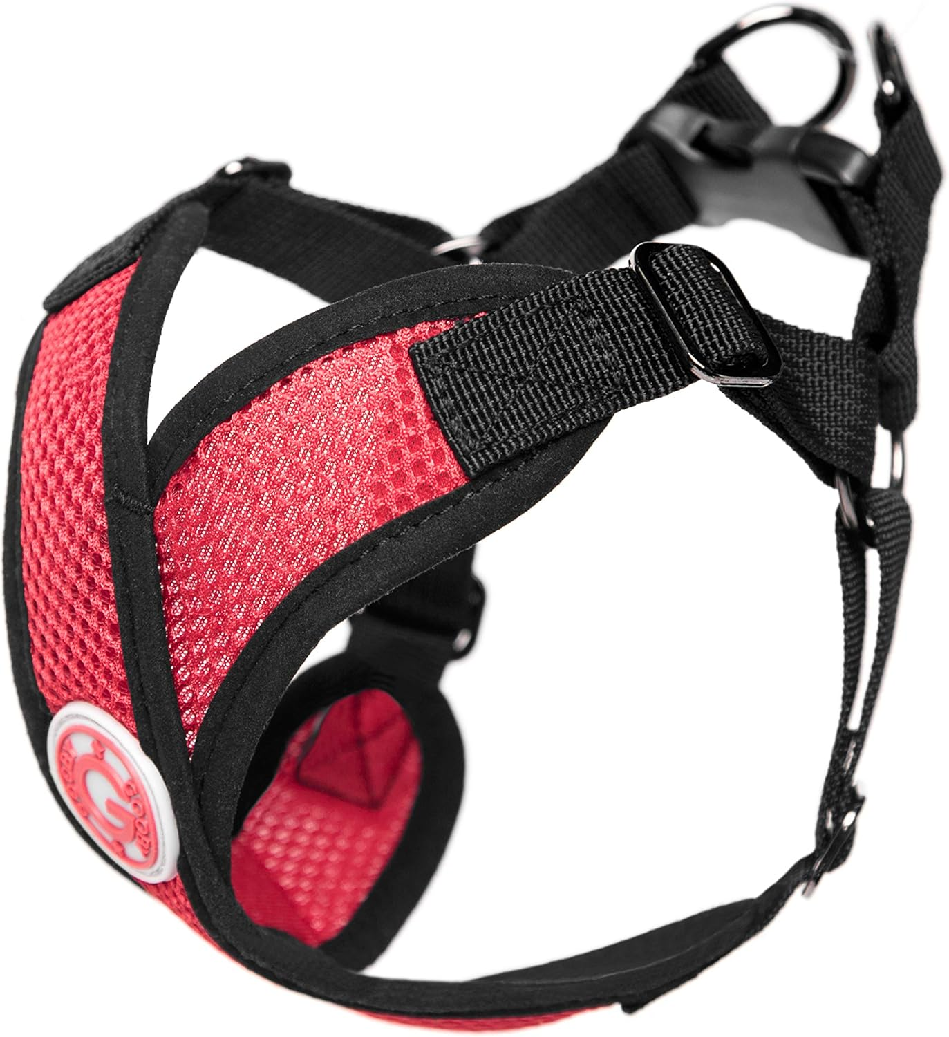 Gooby - Comfort X Step-In Harness, Choke Free Small Dog Harness with Micro Suede Trimming and Patented X Frame, Red, X-Large image number 2