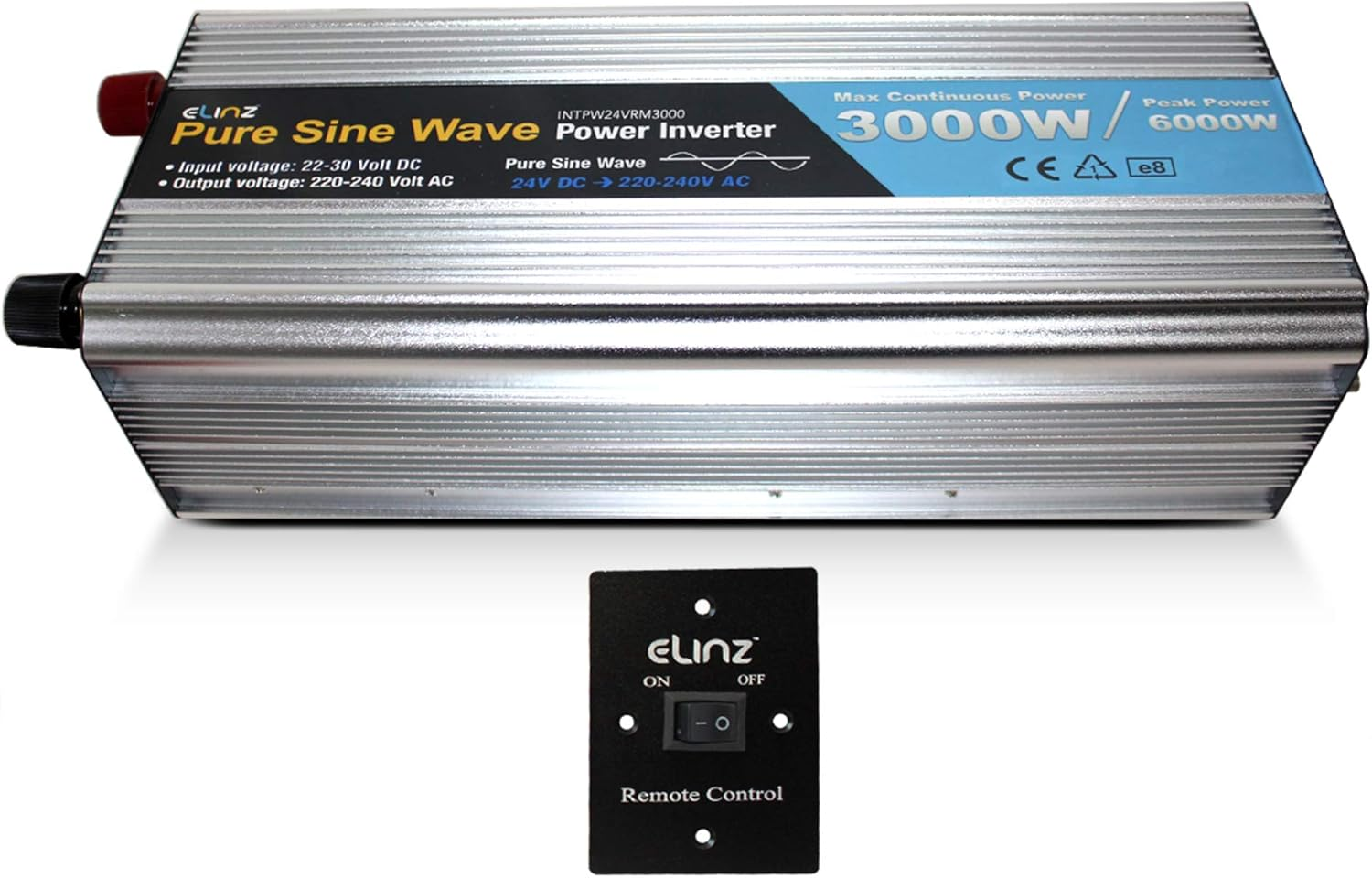 3000W/6000W Inverter 24V to 240V Pure Sine Wave Power Elinz Low High Voltage Input Short Circuit Output Overload Protection AUS Plug Car Caravan Ute SUV Truck Trailer Bus Remote Control 2Yr Warranty