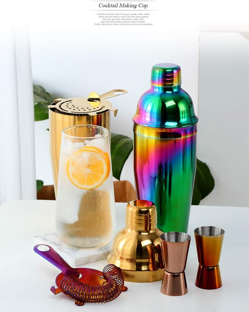 Buyerstar Bar Set 5-Piece Mixology Bartender Kit - Cocktail Shaker Set Bar Tool Set for Home and Professional Bartending - Martini Shaker and Drink Mixing Bar Tools - Cocktail Kit (Rose GPLD) - No.0 image number 7