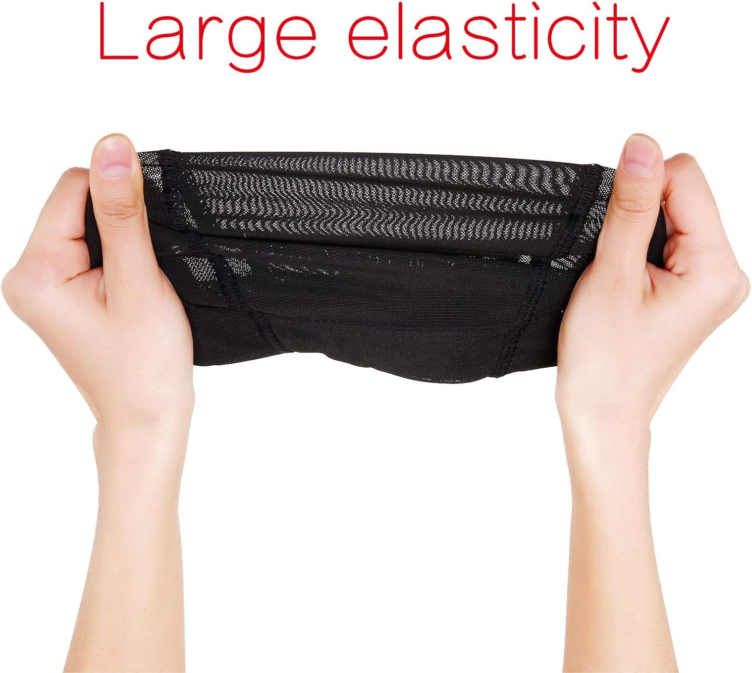 Dome Caps Stretchable Wigs Cap Spandex Dome Style Wig Caps for Men Women 5 Pack Black Mesh Wig Caps - Black image number 4