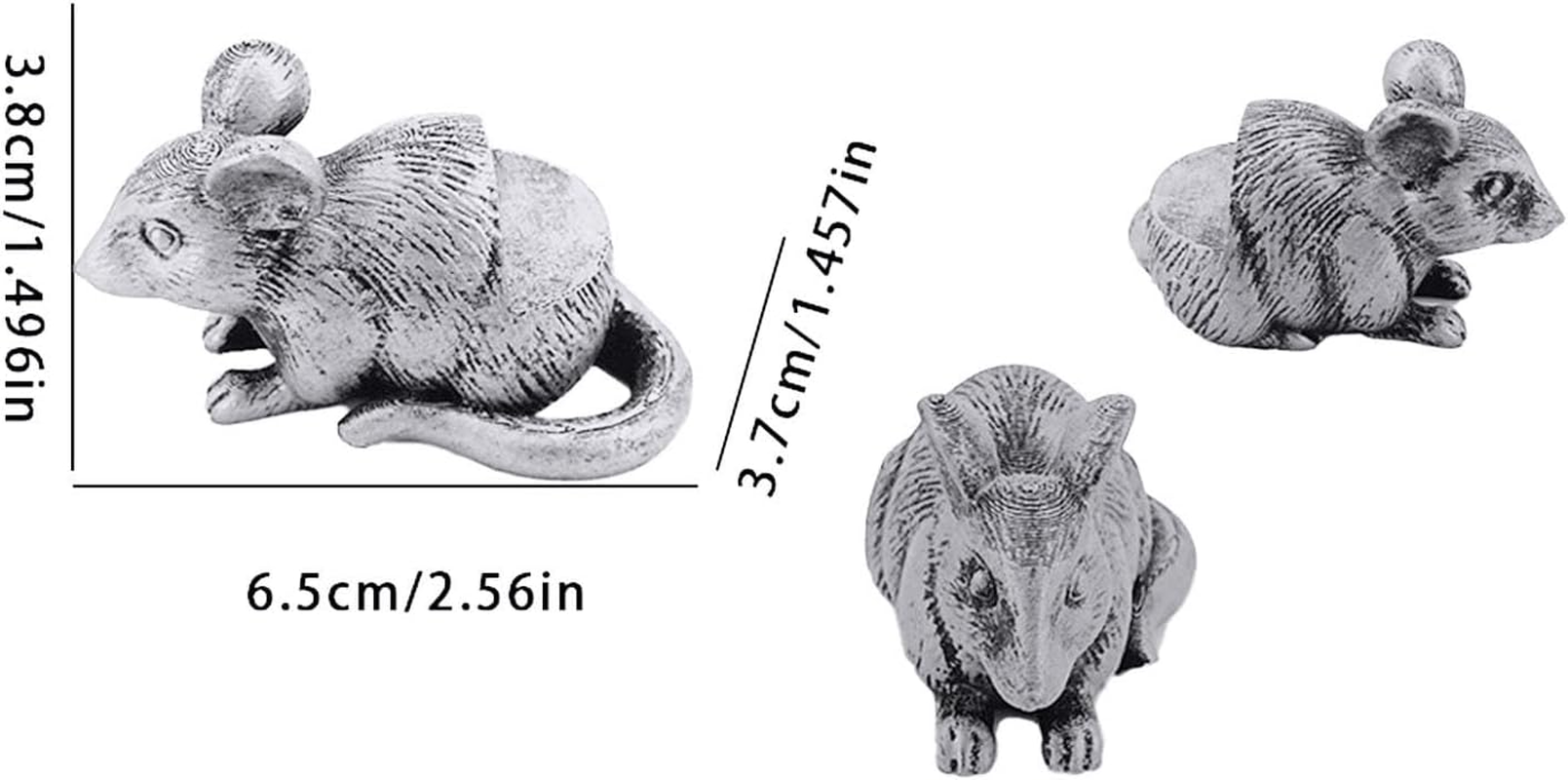 3Pcs Animal Resin Flower Pot Decorative Feet, Flower Pot Feet Animal Statues Plant Pots Risers Holder Elevator for Outdoor (Mouse) image number 5