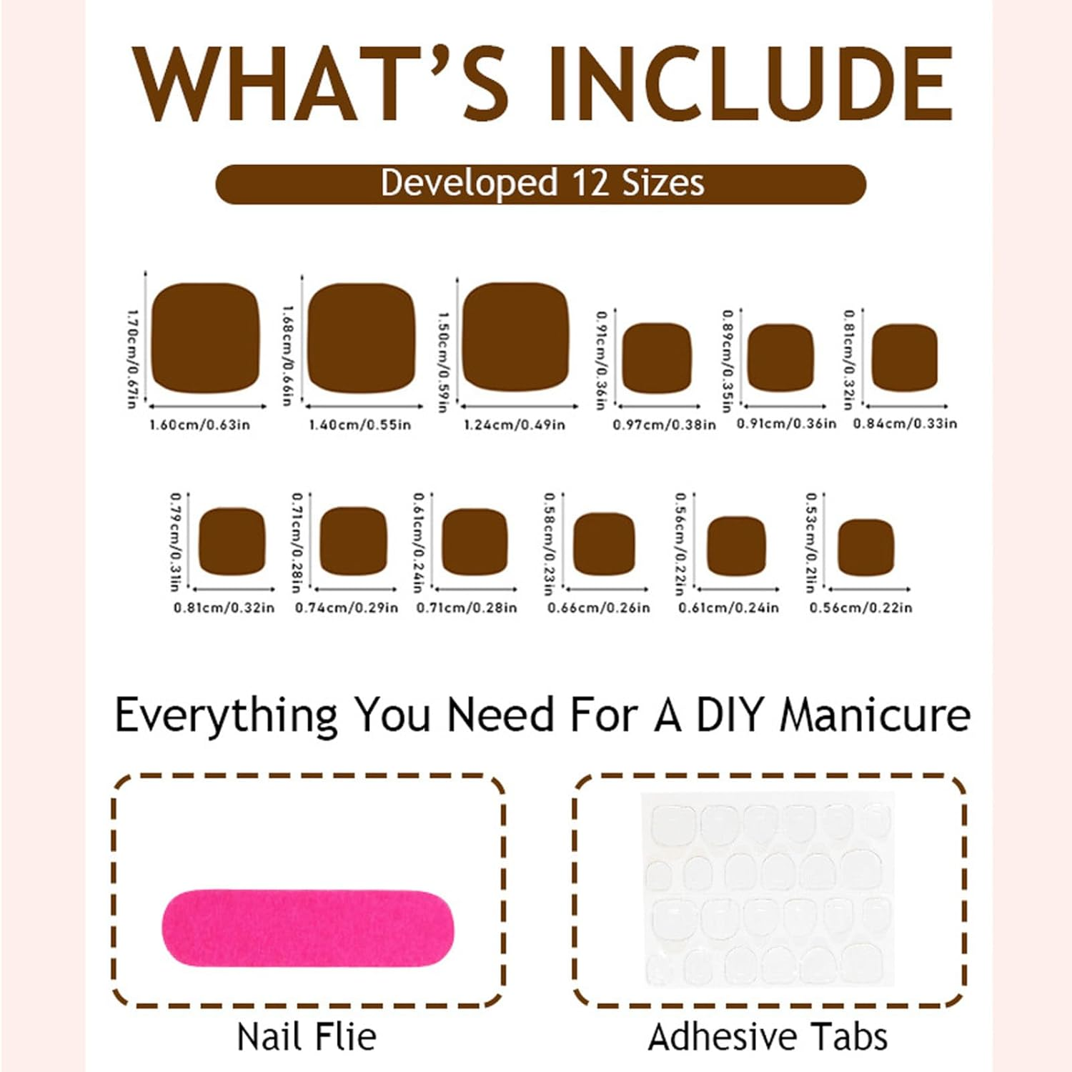 Press on Toenails 24Pcs Reusable French Tip False Toe Nails - Natural Looking Full Cover Artificial Nails for Women, Manicure & Pedicure, Daily Use, Party, Wedding image number 4