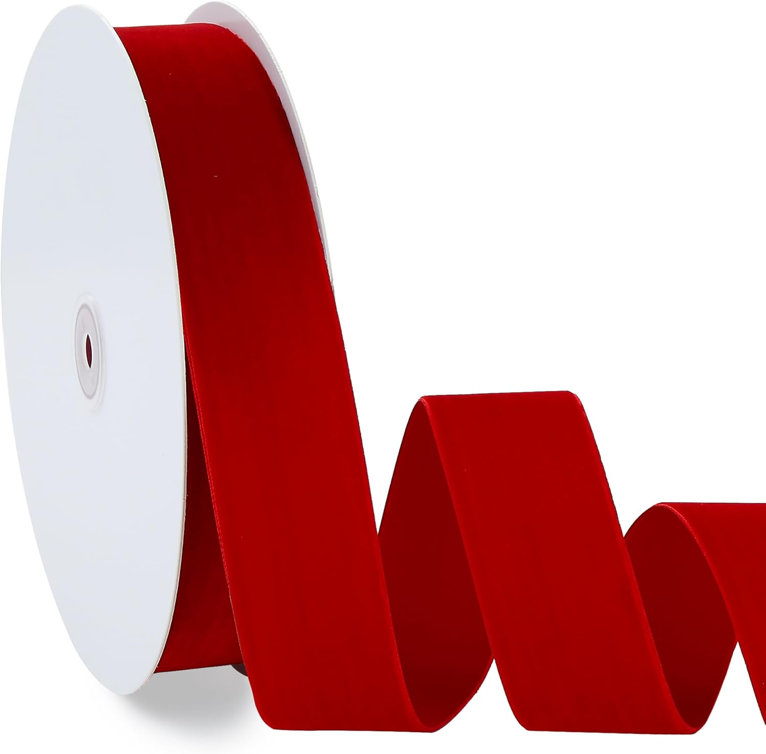 1-1/2 Inch Wide X 25 Yards Red Velvet Ribbon, Velvet Ribbons for Gift Wrapping, Christmas Wrapping Bows, Wedding Decor, Sewing and More image number 6