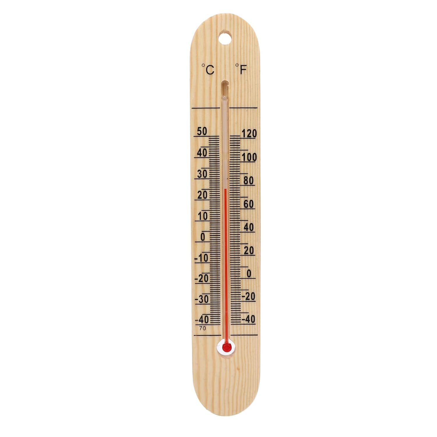 Indoor Outdoor Thermometer, Decorative Wooden Wall Thermometer with Double Scales Fahrenheit (℉) and Celsius (℃), Wall Temperature Gauge for Patio Garden Greenhouse image number 5