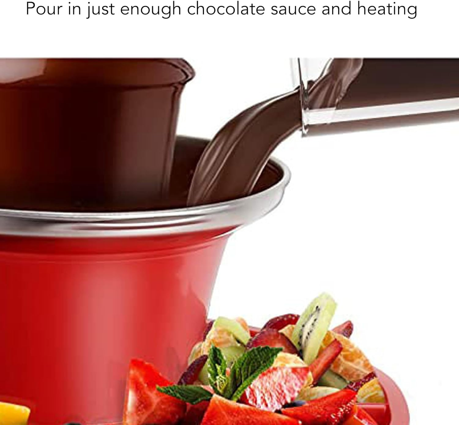 Chocolate Fountain Machine, 3 Layer Detachable Mini Fondue Fountain Cheese Fountain Buffalo Sauce Fountain Drink Fountain Party Fountain for Party Christmas Halloween image number 1