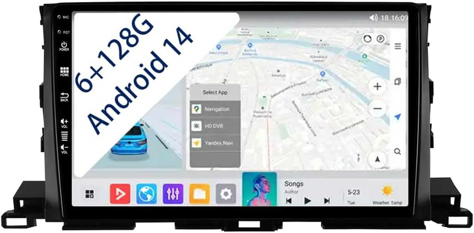 [6+128GB] Keconsing 10.1" Android 14 Autoradio for Toyota Highlander Kluger 3 XU50 2013 2014 2015 2016 2017 2018 2019 Radio Stereo Carplay Wireless Car Play GPS Navi Bluetooth Navigation Touchscreen