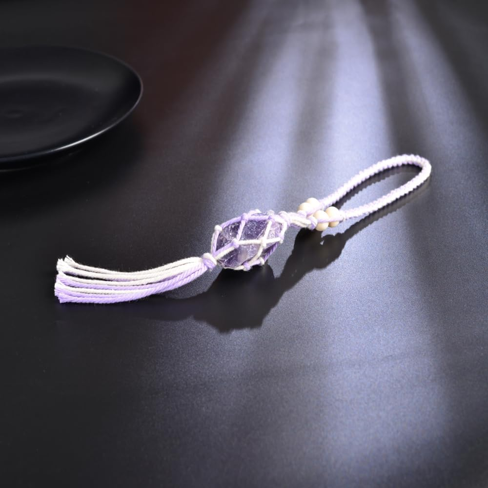 Healing Crystals Feng Shui Hanging Ornament Car Ornament Meditation Hanging Ornament Window Ornament for Home Decor (1 Piece Amethyst) image number 5