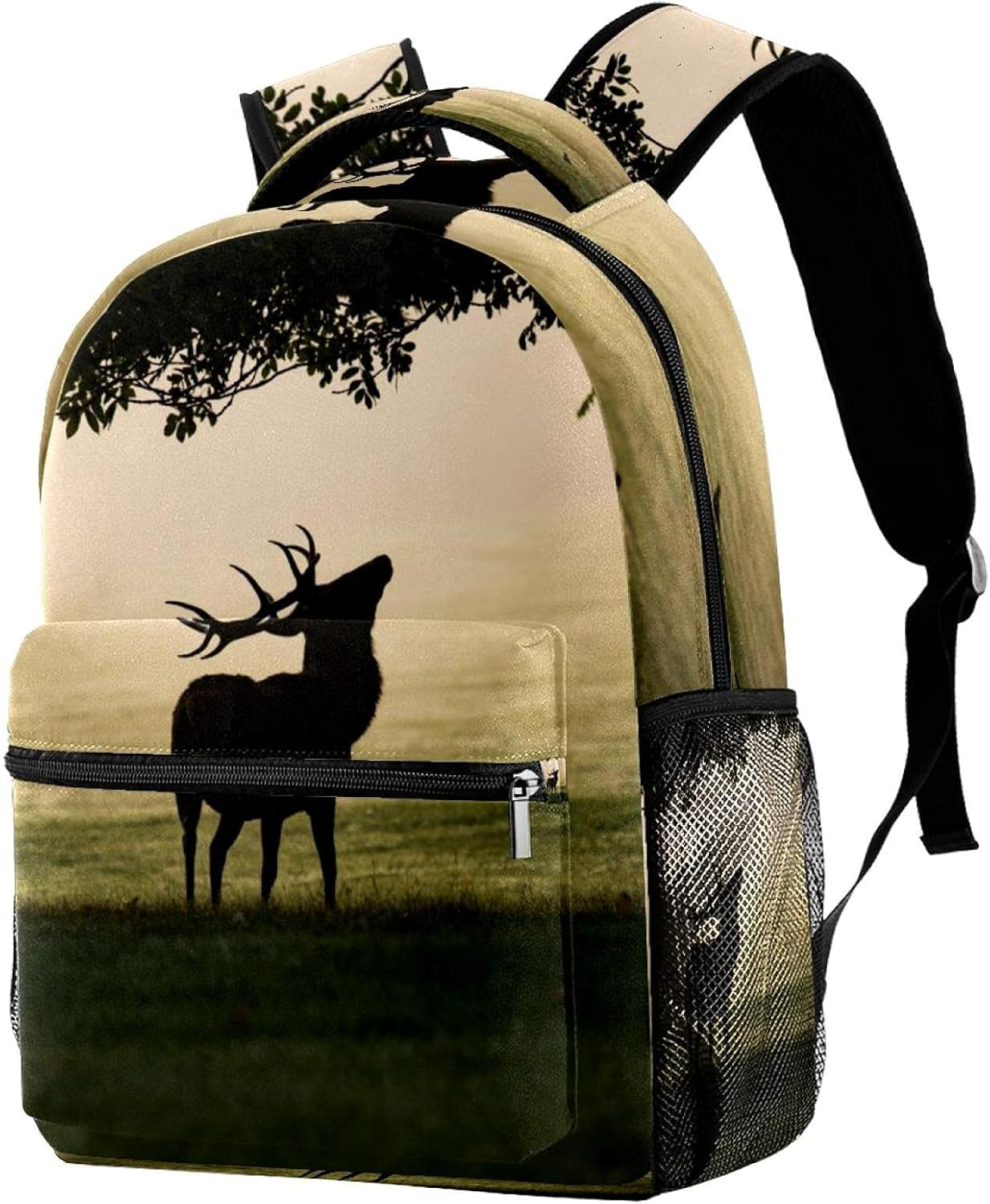 Red Deer Ant Antler Backpack Students Shoulder Bags Travel Bag College School Tote Backpacks image number 4