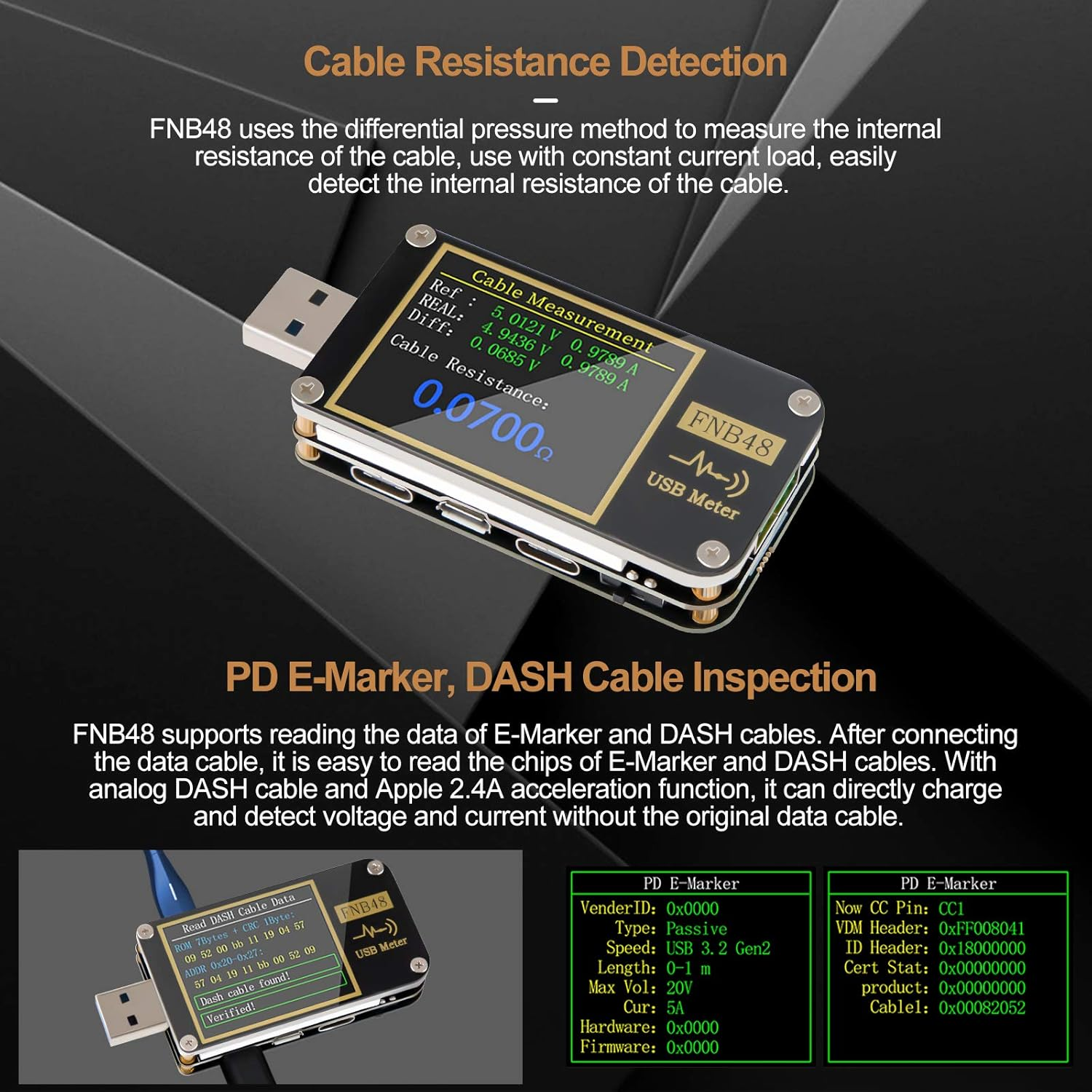 USB Tester USB Voltage Meter with Bluetooth PD Trigger Voltmeter USB 3.0 Voltage and Current Tester 4-24V 6.5A USB C Multimeter PPS Fast Charging Protocol QC2.0 3.0 FNB48 image number 6