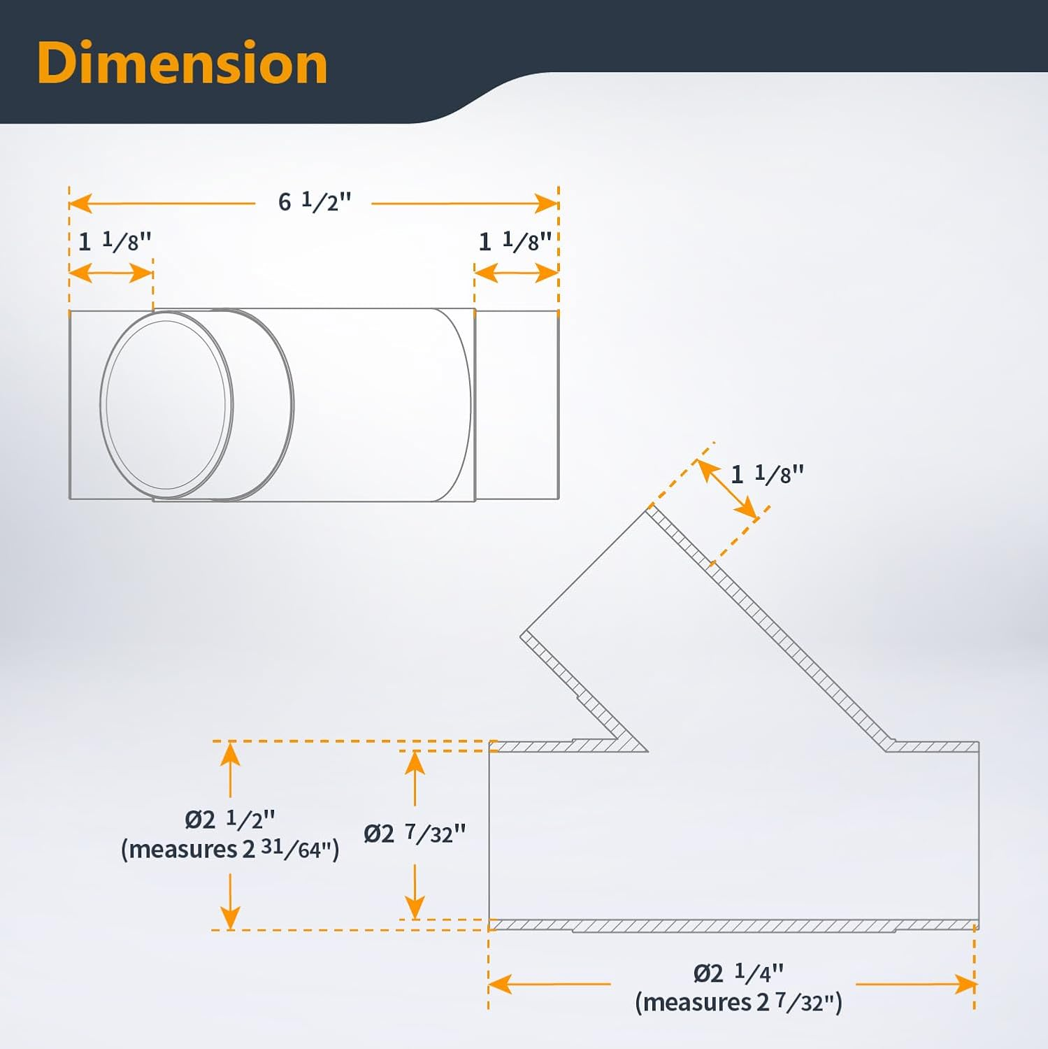 POWERTEC 2-1/2 Inch Y Fitting for 2 1/2 Inch Dust Collection Hose, 2 1/2 Inch Dust Collection Hose Connector Fittings for Dust Collection System, 1 Pack (70179) image number 6