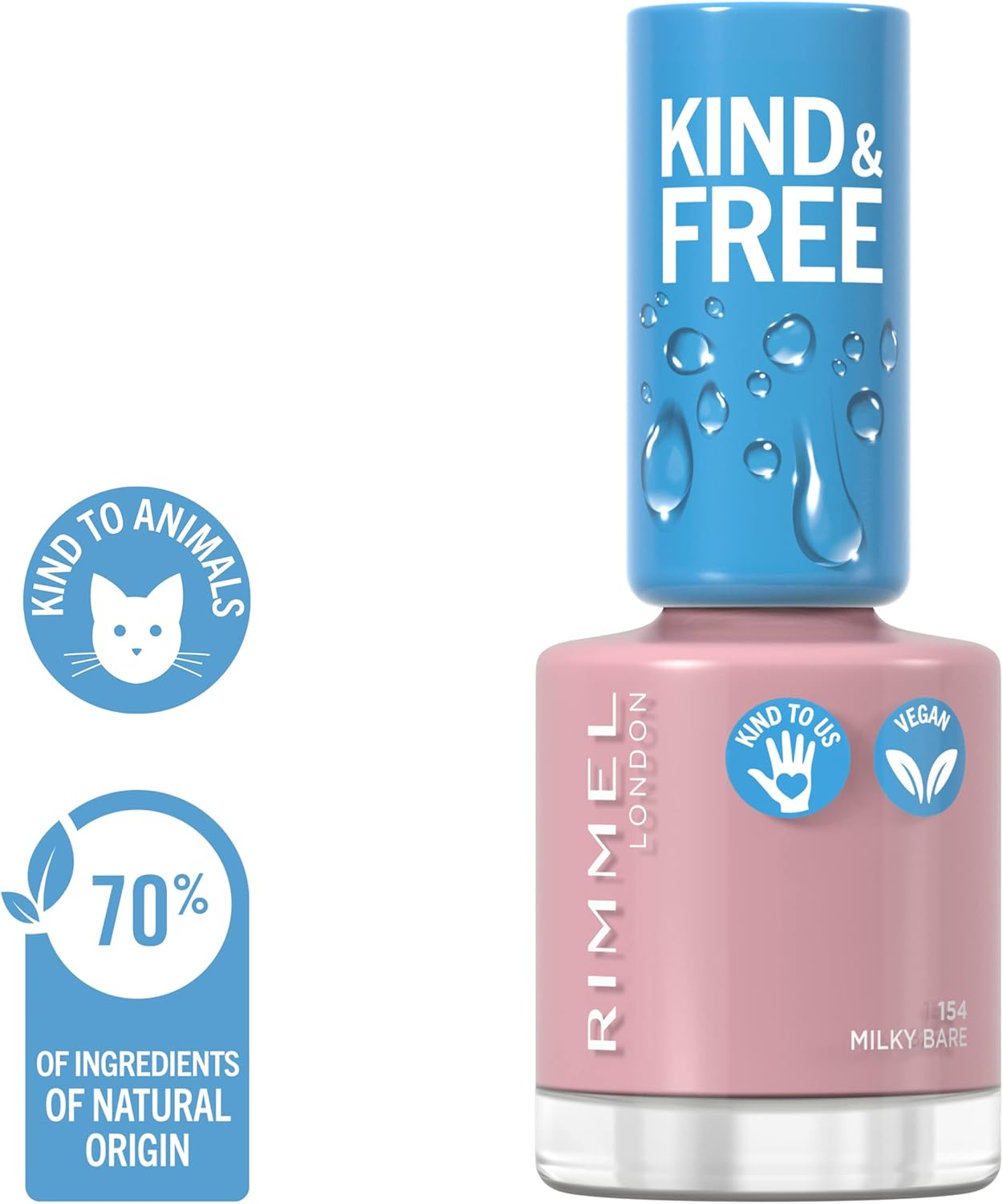 Rimmel London Kind & Free Nail Polish #154 Milky Bare 8Ml image number 3