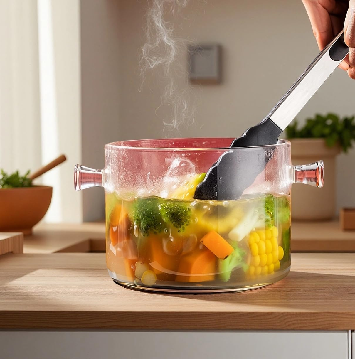 Premium Silicone Kitchen Tongs 12" & 9" Set of 2 Black BPA Free Lockable Stainless Steel for Grill Serving Cooking by ZOLOTI image number 2