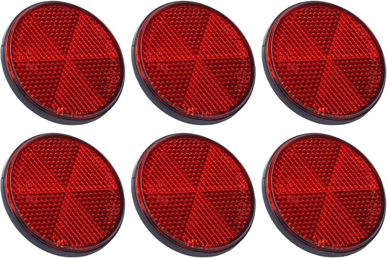6PCS Premium round Safety Reflectors &ndash; 2.24 Inch Self-Adhesive Reflective Pads for Trucks, Trailers, Mailboxes, Driveways, Posts & Tunnels &ndash; High Visibility Road Safety Markers (White)